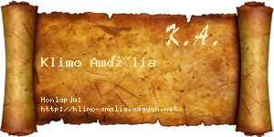 Klimo Amália névjegykártya